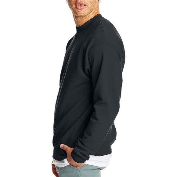 Men's Ecosmart Fleece Sweatshirt, Cotton-blend Pullover, Crewneck Sweatshirt - Picture 3 of 6